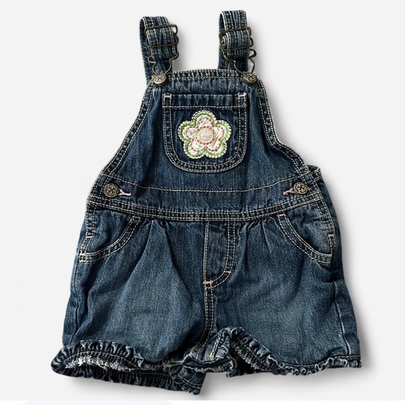 Oshkosh B’Gosh Vintage denim overalls with flower detail - Picture 3 of 5